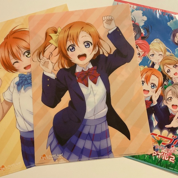 LoveLive! Honoka and Rin Character A4 Clear Files Set of 2 - Picture 3 of 3